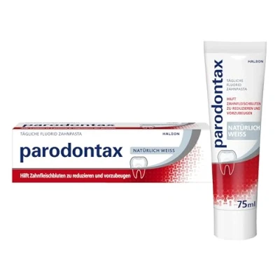 Abbildung von Parodontax Natürlich Weiss Zahnpasta, 75ml, hilft Zahnfleischbluten zu reduzieren und vorzubeugen