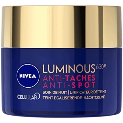 Abbildung von NIVEA Luminous 630 Nachtpflege (1 x 50 ml), Nachtcreme Anti Pigmentflecken, Nacht Aging Gesichtspflege für Frauen