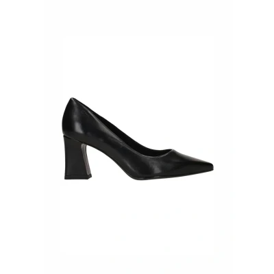 Abbildung von Tamaris Damen Pumps Leder Blockabsatz bequem; Black Leather, EU 40