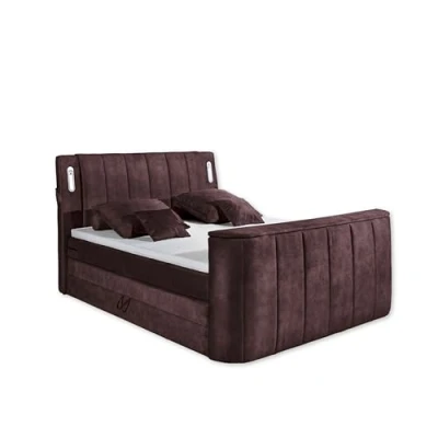 Abbildung von ED EXCITING DESIGN Boxspringbett &quot;Dallas&quot;, inkl. Topper, LED Beleuchtung, TV Halterung (bis 40 Zoll) und 2 Bettkästen