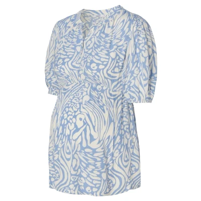 Abbildung von Noppies Damen Kensi Nursing Blouse Short Sleeve All Over Print Bluse, Blue N193, XS EU