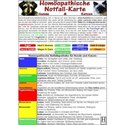 Abbildung von Homöopathische Notfallkarte für Hunde &amp; Katzen Tierheilkunde Karte