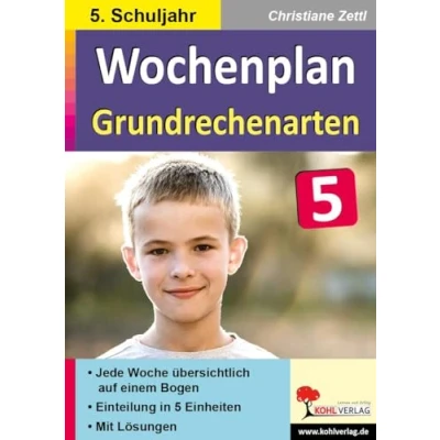 Abbildung von Wochenplan Grundrechenarten / Klasse 5: Jede Woche übersichtlich auf einem Bogen! (5. Schuljahr)