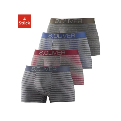 Abbildung von s.Oliver Boxer &quot;Boxershorts für Herren&quot;, (Packung, 4 St.), mit kontrastfarbenem Webbund
