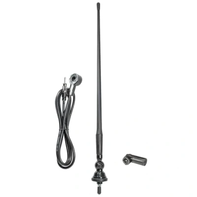 Abbildung von tomzz Audio 1000 001 1 Hochflexible Universal Gummi Antenne AM/FM UKW ca. 1,3m Kabel DIN+ISO Stecker Auto Boot Traktor Outdoor