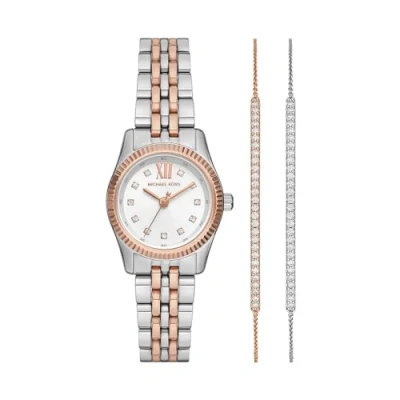 Abbildung von Michael Kors Petite Lexington Watch Bracelet SET Uhr silvercoloured, Damen, Größe: One Size, Silver coloured