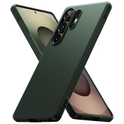 Abbildung von Ringke Onyx Case Kompatibel mit Samsung Galaxy S25 Ultra Hülle, [Fester Griff] rutschfest Elegantes Design Passgenaue TPU Stoßfest Kratzfest Einzigartige Textur HandyHülle Dark Green
