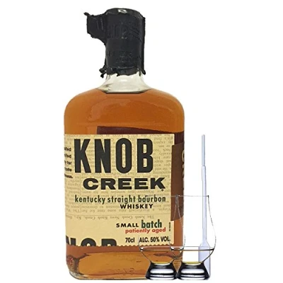 Abbildung von Knob Creek 9 Jahre Small Batch Straight Bourbon 0,7 Liter + 2 Glencairn Gläser Einwegpipette 1 Stück