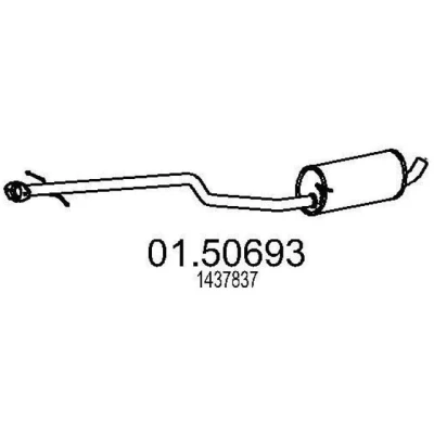 Abbildung von MTS 01.50693 Mittelschalldämpfer 2090 FORD: Transit Connect Mk1 Kastenwagen, Tourneo