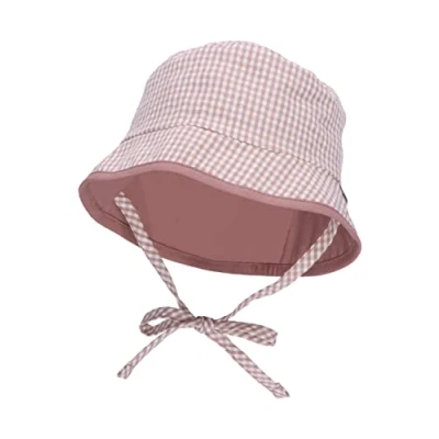 Abbildung von Sterntaler Baby Mädchen Hut Wende Fischerhut Karo Hut, Kopfbedeckung Sommer, Sommerhut aus Baumwolle rosa, 39