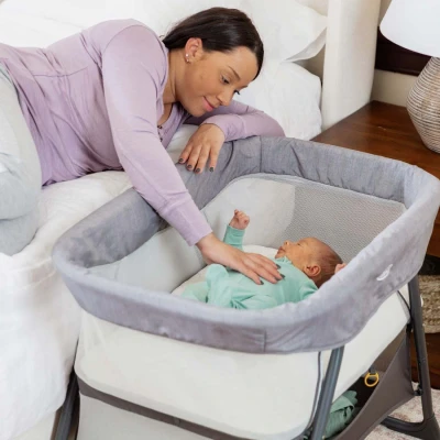 Abbildung von Graco 2 1 Beistellbett &amp; Reisebett Side By ab Geburt 6 Monate inkl. Matratze Transporttasche Pearl