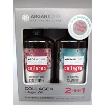 Abbildung von Arganicare Natural Hair Care Shampoo &amp; Conditioner, Collagen + Arganöl (2 x 400 ml)