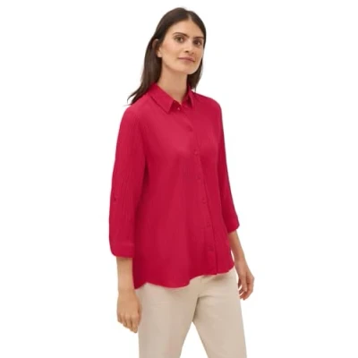 Abbildung von CECIL Damen 3411859 Hemdbluse mit Struktur, Glazed Apple red, Small