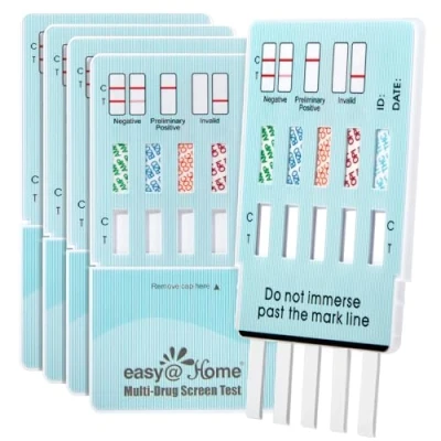 Abbildung von 5 x Drogentest Drogenschnelltest Urintest für Drogenarten Easy@Home Testet Cannabis, Kokain, Opiate, Amphetamine, Benzodiazepine #EDOAP 754