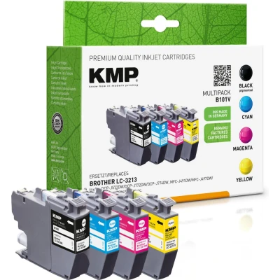 Abbildung von KMP Druckerpatronen B101V schwarz, cyan, magenta, gelb kompatibel zu brother LC 3213VAL, 4er Set