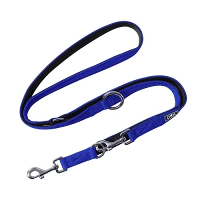 Abbildung von DDOXX Airmesh Hundeleine 2m, 3fach verstellbare für alle Hundegrößen XS (Blau)