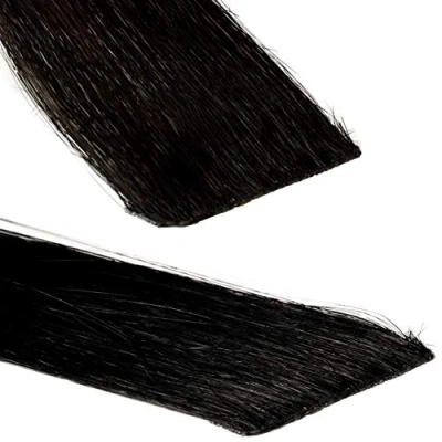 Abbildung von hair2heart Premium Invisible Tape Extensions Echthaar 40 Tapes 50cm Naturschwarz