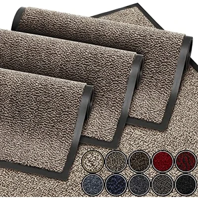 Abbildung von GadHome Fußmatte Beige Grau 60x90 cm Eingangstürmatte wasserdicht waschbar strapazierfähiger Schmutzfänger Rutschfester Schmutzfängerfußmatte für Haustür, Flur, Eingang, Küche, Schlafzimmer