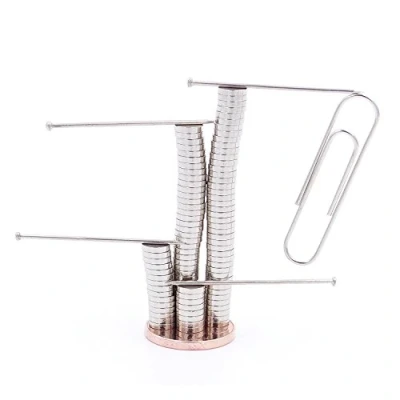 Abbildung von Brudazon 100 Mini Scheiben Magnete 5x1mm N52 stärkste Stufe Neodym ultrastark Power Magnet für Modellbau, Foto, Whiteboard, Pinnwand, Kühlschrank, Basteln Magnetscheibe extra stark