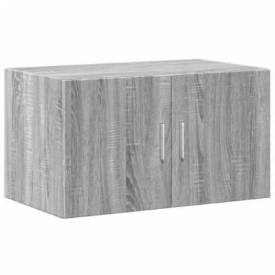 Abbildung von vidaXL Wandschrank, Hängeschrank mit Stauraum, Lagerschrank Wandmontage für Wohnzimmer Schlafzimmer Garage, Aufbewahrungsschrank Schrank, Grau Sonoma Holzwerkstoff