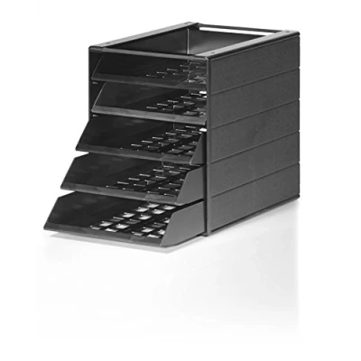 Abbildung von Durable Schubladenbox Idealbox Basic Blauer Engel 5 Fächer, 1 Stück, anthrazit, 1712003058