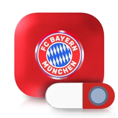 Abbildung von Heidemann Steckdosen Türgong Funkgong Set Stern des Südens FC Bayern München, 433, rot (2 tlg) LED Signal, Steckdosenbetrieb, 36 Melodien, hohe Reichweite