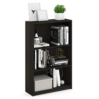 Abbildung von Furinno JAYA Simple Home Bücherregal mit 3 Ebenen und verstellbarem Regal, Espresso