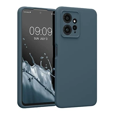 Abbildung von kwmobile Handyhülle kompatibel mit Xiaomi Redmi Note 12 (4G) Hülle gummierte Handy Case aus Silikon in Dunkler Schiefer