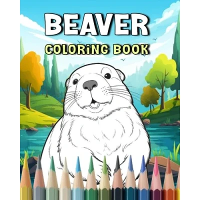 Abbildung von Beaver Coloring Book: A Whimsical Adventure with Nature&#039;s Engineers