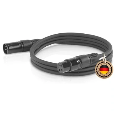 Abbildung von ETEC, XLR Kabel, Mikrofon Stecker auf Buchse, Verbindungs schwarz, 5,00 m