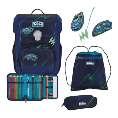 Abbildung von Scout Superflash SET 4TEILIG Schulranzen für Kinder, Größe: One Size, City lights