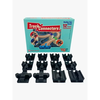 Abbildung von 12 TOY2 Schienenverbindern Builder Small Kompatibel BRIO® Eisenbahn &amp; DUPLO® Bausteine Bauset 3 Verschiedene Connectors Nachhaltige Holzeisenbahn Holzschienen Verbinder