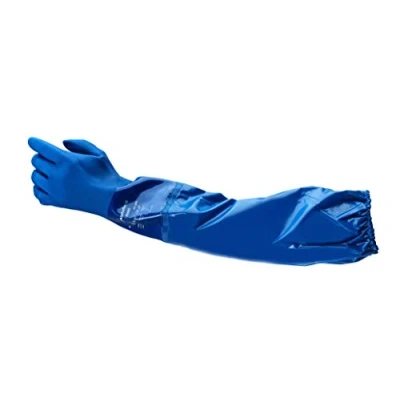Abbildung von Ansell Alphatec 23 201 Arbeitshandschuhe aus PVC, Zugelassen für Lebensmittelkontakt, Hervorragende Flexibilität bei Niedrigtemperaturen, Gerautes Profil Guten Nassgriff, Größe 9/L (6 Paar)