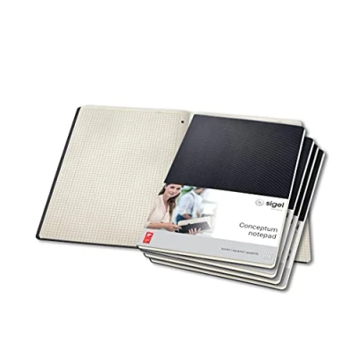 Abbildung von SIGEL CO800 Notizblock A4 kariert, 60 Blatt, aus nachhaltigem Papier, Conceptum 5er Pack