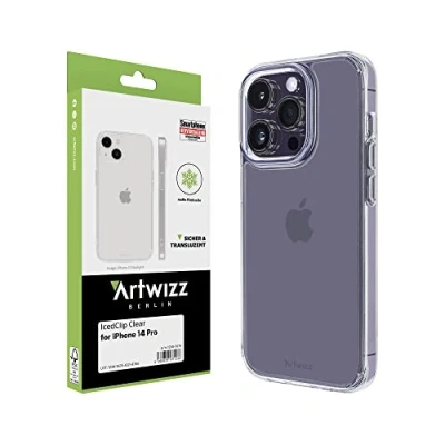 Abbildung von Artwizz IcedClip Clear Case kompatibel mit iPhone 14 Pro Mattes Vereistes Design, Rückseite Soft Touch Beschichtung, Transluzent