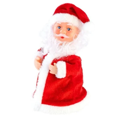 Abbildung von infactory Weihnachtsmann beweglich: Singender, Tanzender Rocking Santa, 16 cm (Weihnachtsdeco, Singender Nikolaus, Kinder Weihnachten)