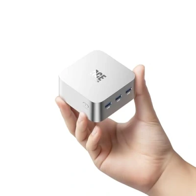Abbildung von ACEMAGICIAN T8Plus Mini PC,12th Gen Ιntel Alder Lake N100 PC (bis zu 3,40 GHz),12GB LPDDR5 256GB M.2 SSD Pocket mit W11 Pro l Dual RJ45 4K HDMI*3 WiFi 5 für Zuhause/Büro/Schule