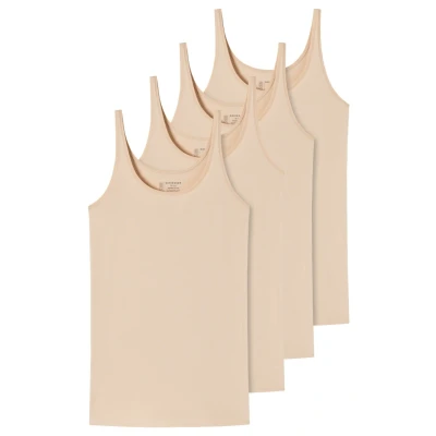 Abbildung von Schiesser 4ER PACK Unterhemd/shirt, Damen, Größe: 34, Sand