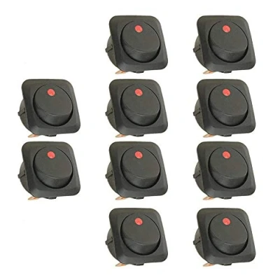 Abbildung von Mintice™ 10 Stück 12V 25A KFZ Schalter EIN/AUS Wippenschalter LED Beleuchtet Rot 25mm
