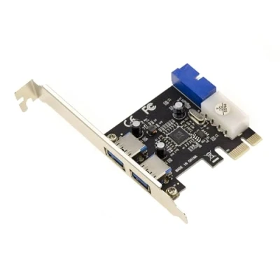 Abbildung von KALEA INFORMATIQUE PCIe zu USB 3.0 Controller Karte Mit 4 5G Ports: 2 Externe und INTERNE (19 poliger USB3 Stecker). Chipsatz Via VLI VL805.