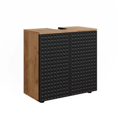 Abbildung von Vicco Waschbeckenunterschrank Irma, Goldkraft Eiche/Anthrazit, 60 x 59 cm