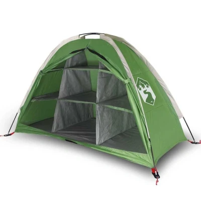 Abbildung von vidaXL Lagerzelt 9 Fächer, Outdoor Zelt mit viel Stauraum, Camping Unterstand Tragbar für Sommer, Gartenzelt Beistellzelt, Grün 185T TAFT