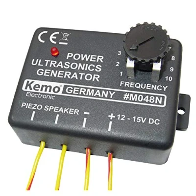 Abbildung von Kemo M048N Ultraschall Generator Verscheucht Tiere, Vögel und Insekten. Für Anschluss von Piezo Lautsprecher. Zur Befestigung in Vorratsräumen, Küchen, Lagerhallten, Gärten