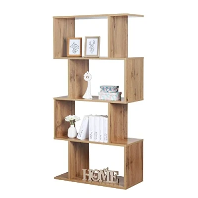 Abbildung von RICOO Regal 140 x 70 30cm, Standregal Eiche braun WM074 EW Spannplatte aus Holz, Bücherregal Wandregal, Regale &amp; Ablagen, schmales Regal, Büroregal, kleines schmal, Büro Bücherregale
