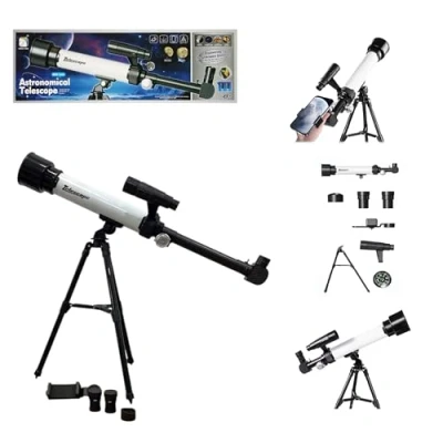 Abbildung von COIL Teleskop, Kinderteleskop, Entdecker Astronomisches Lernspielzeug, Smartphone Halterung, 30x 60x Objektiv, Stativ, ab 8 Jahren