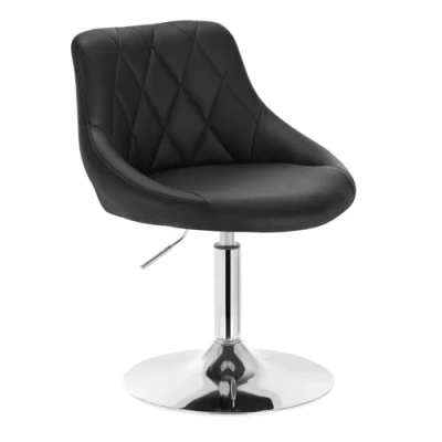 Abbildung von WOLTU Verstellbarer Sitzhocker Stuhl Arbeitshocker Bürohocker Schminkhocker mit Rückenlehne aus Kunstleder und Metall höhenverstellbar drehbar, Sitz 42 58 cm Hoch, Schwarz, BH241sz 1