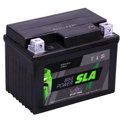 Abbildung von intAct AGM MOTORRADBATTERIE Batterie für Roller, Motorrad, Quad, Rasentraktor. Wartungsfreier &amp; auslaufsicherer Akku SLA12 5Z S, CTZ5 12V Batterie, 4 AH (c20), 50 A (EN) Maße: 113x70x85mm