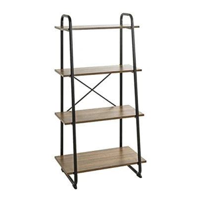 Abbildung von HAKU Möbel Regal Eiche, schwarz, Metall, Spanplatte Maße: B 60 cm x H 128 T 36 cm, Style: Modern