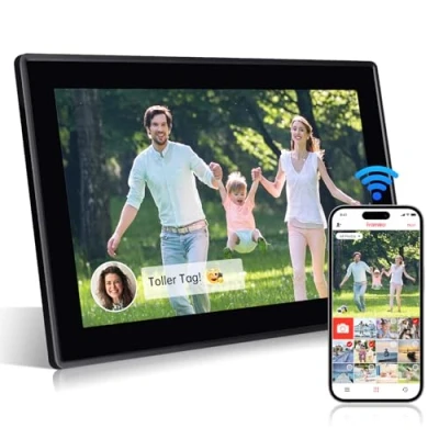 Abbildung von Rollei Smart Frame WiFi 150 in schwarz. 15.6 Zoll digitaler Bilderrahmen mit Funktion zur Wiedergabe Ihrer Fotos und Videos Ton.