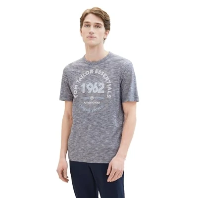 Abbildung von TOM Tailor MIT LOGO Tshirt print, Herren, Größe: Small, Dark blue stripe